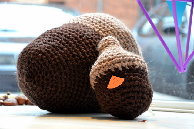 Giant crochet acorn