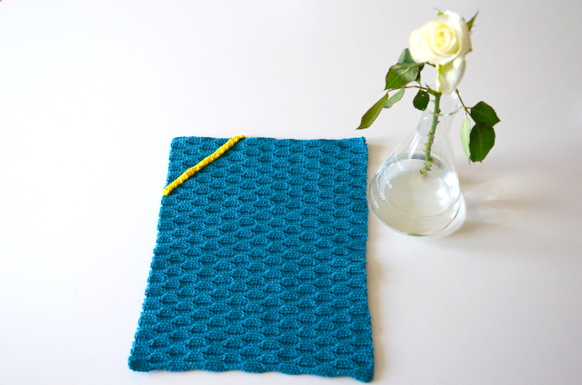 Hæklet håndklæde, Bølgemønster, crocheted towel